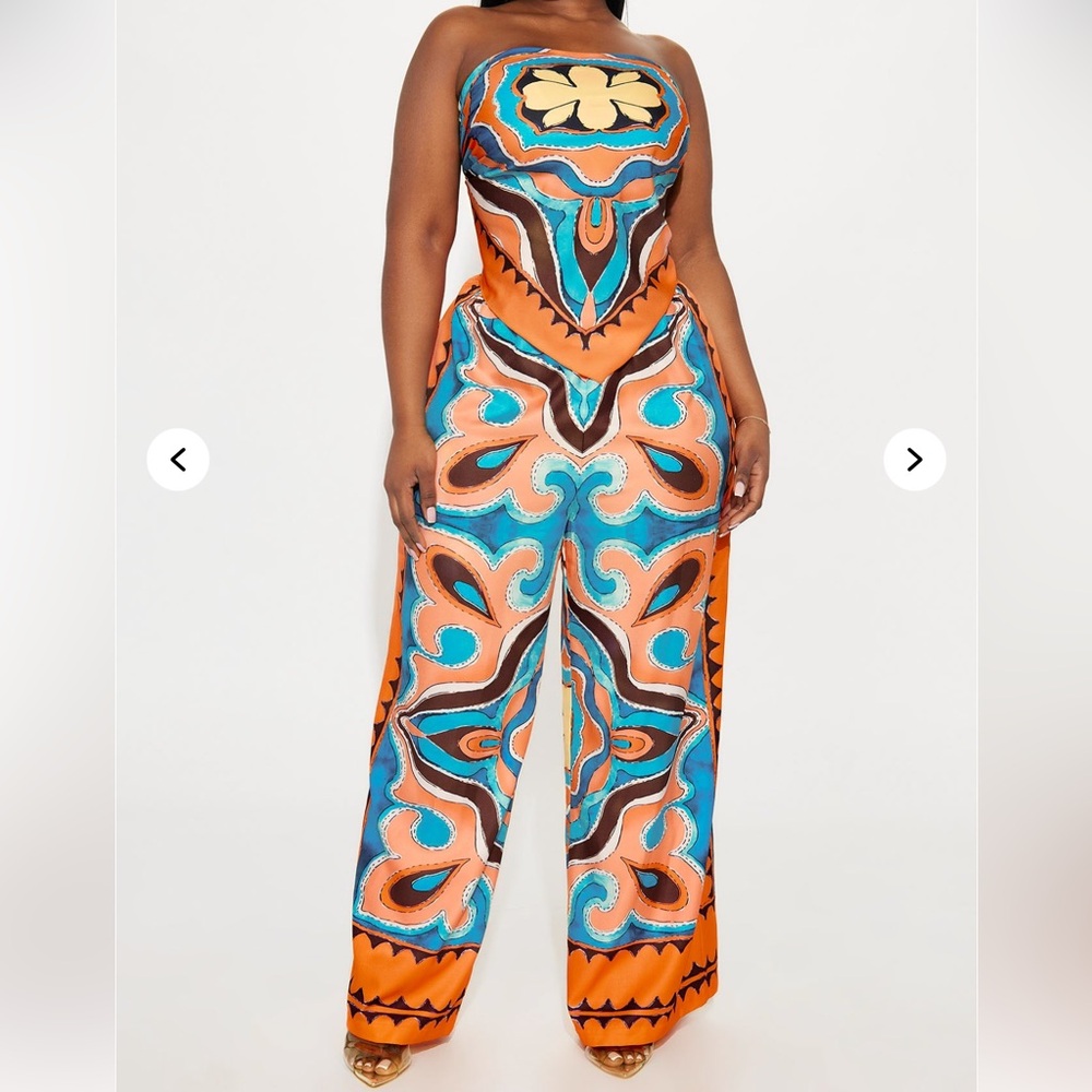 Multicolor Bandeau Pant Set